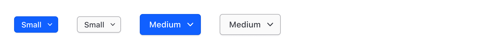 Example of the two toggle button sizes